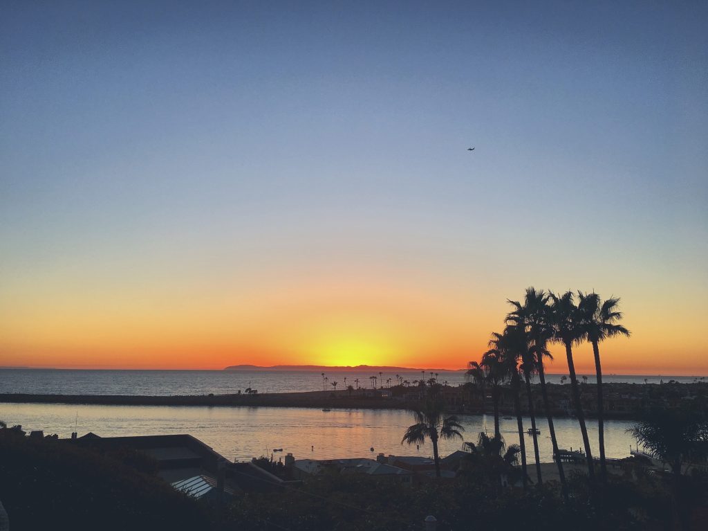 Image of Corona del Mar State Beach sunset, California, USA